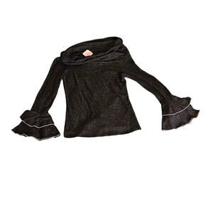 Potter's Pot Size Large Long Sleeve Knit Off The Shoulder Sweater